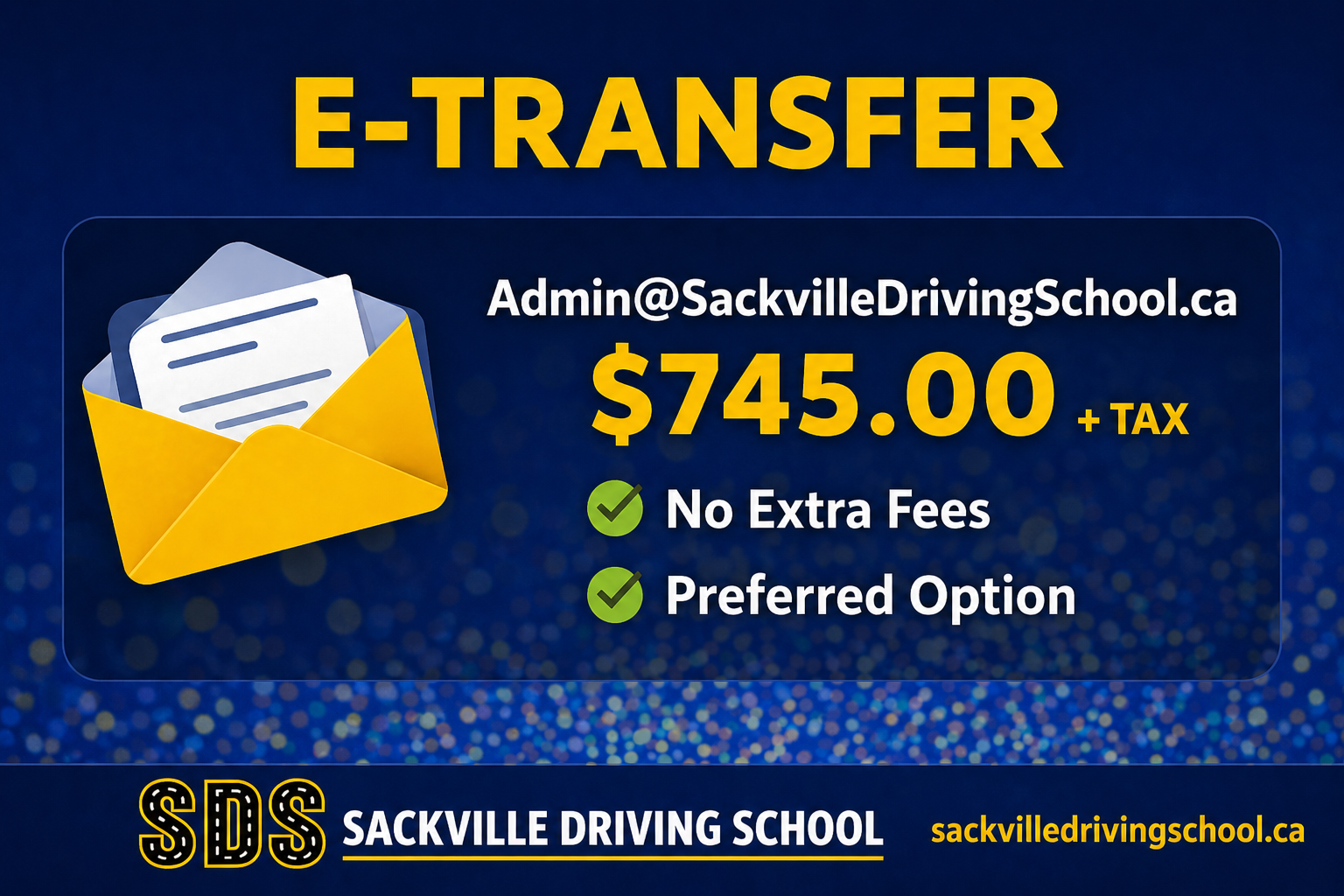 Sackville Driving School E-Transfer